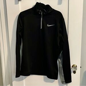 NWT NIKE MEN’S THERMA FIT BLACK SWOOSH ZIPPER PULLOVER WORKOUT TRAINING